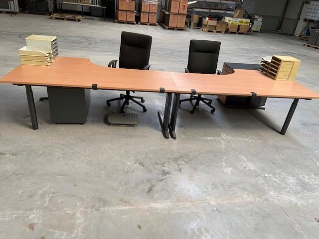 TABLE DE BUREAU+MEUBLE À TIROIRS 2000X1200X800MM, Maison & Meubles, Bureaux, Utilisé, Réglable en hauteur, Enlèvement