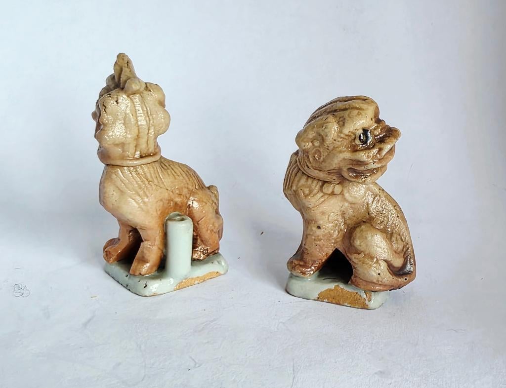 19 eeuw Chinese porcelain Foo honden incense brander, Antiek en Kunst, Ophalen of Verzenden