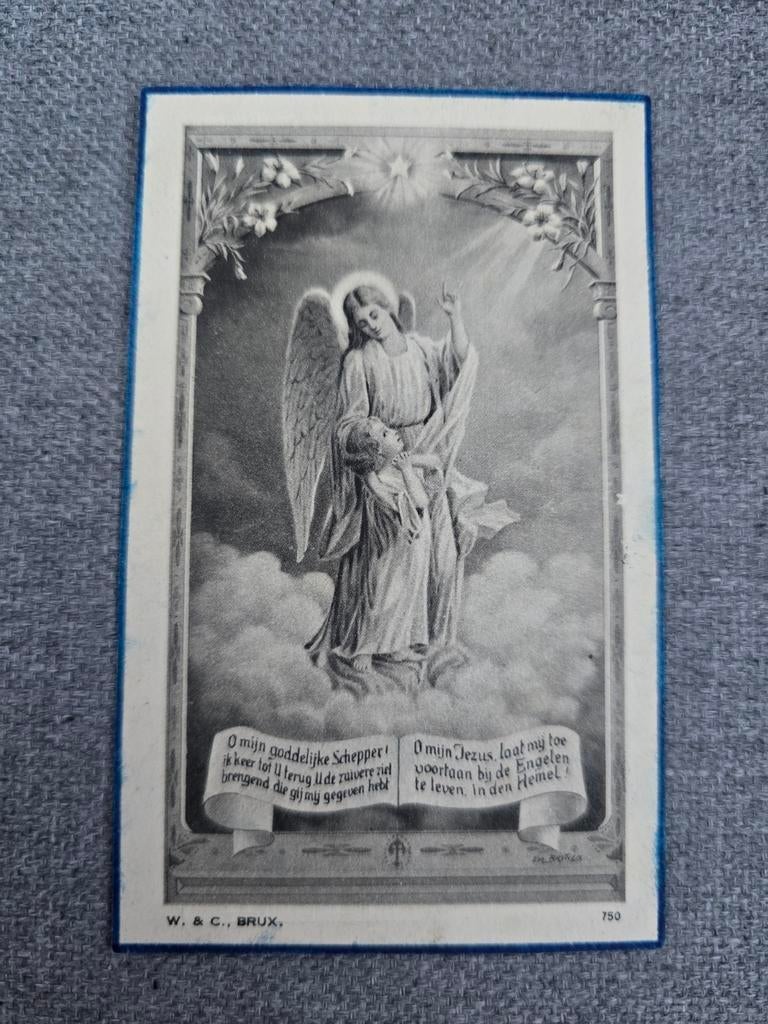 Carte de décès d'enfant 1939, Schaffen, Collections, Enlèvement ou Envoi, Image pieuse