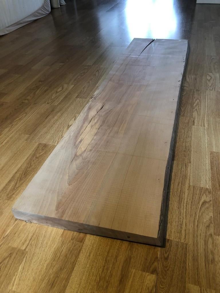 massief houten beuken blad / slab met schorsstructuur, Bricolage & Construction, Bois & Planches, Enlèvement, Hêtre