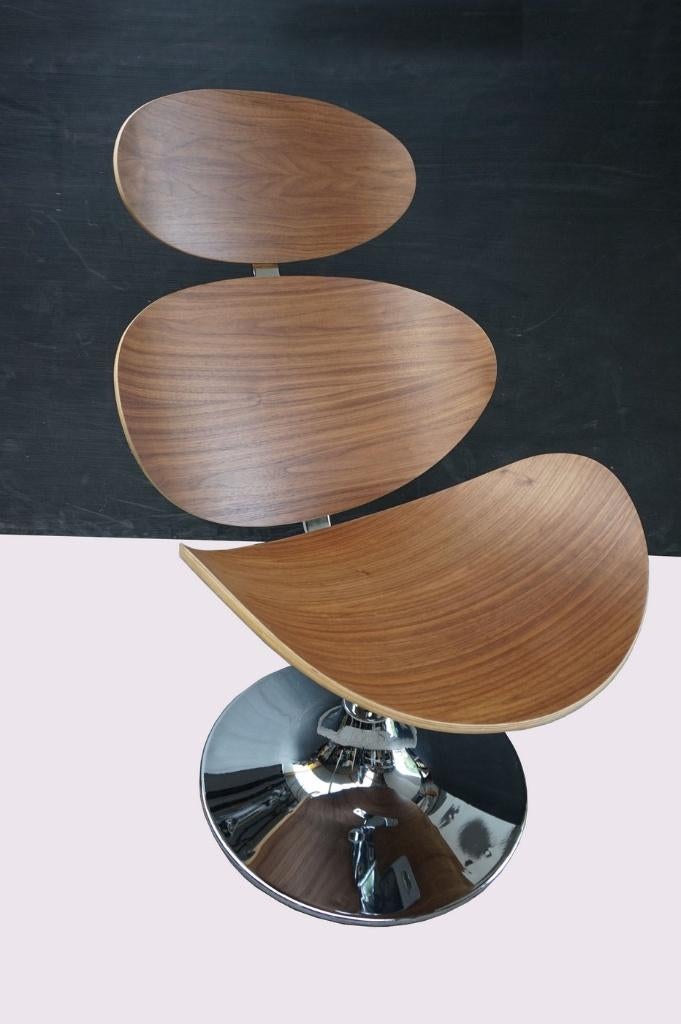 Deens design Dan Form 'Çurve' loungestoel/armstoel, Huis en Inrichting, Ophalen, Zo goed als nieuw, Hout