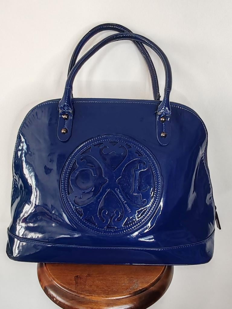 CHRISTIAN LACROIX Grote marineblauwe tas van imitatieleer, Ophalen of Verzenden, Zo goed als nieuw, Blauw