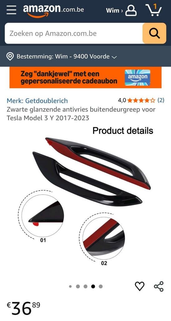 Poignées Tesla Model 3 / Model Y, Autos : Divers, Accessoires de voiture, Enlèvement ou Envoi