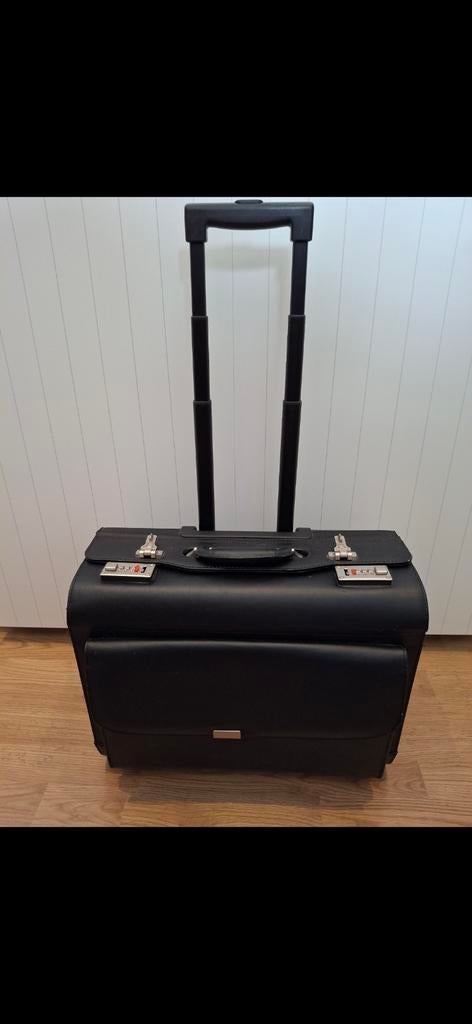 Valise de vente/chariot Pilot - aspect cuir PVC noir, Enlèvement, Comme neuf, Roulettes
