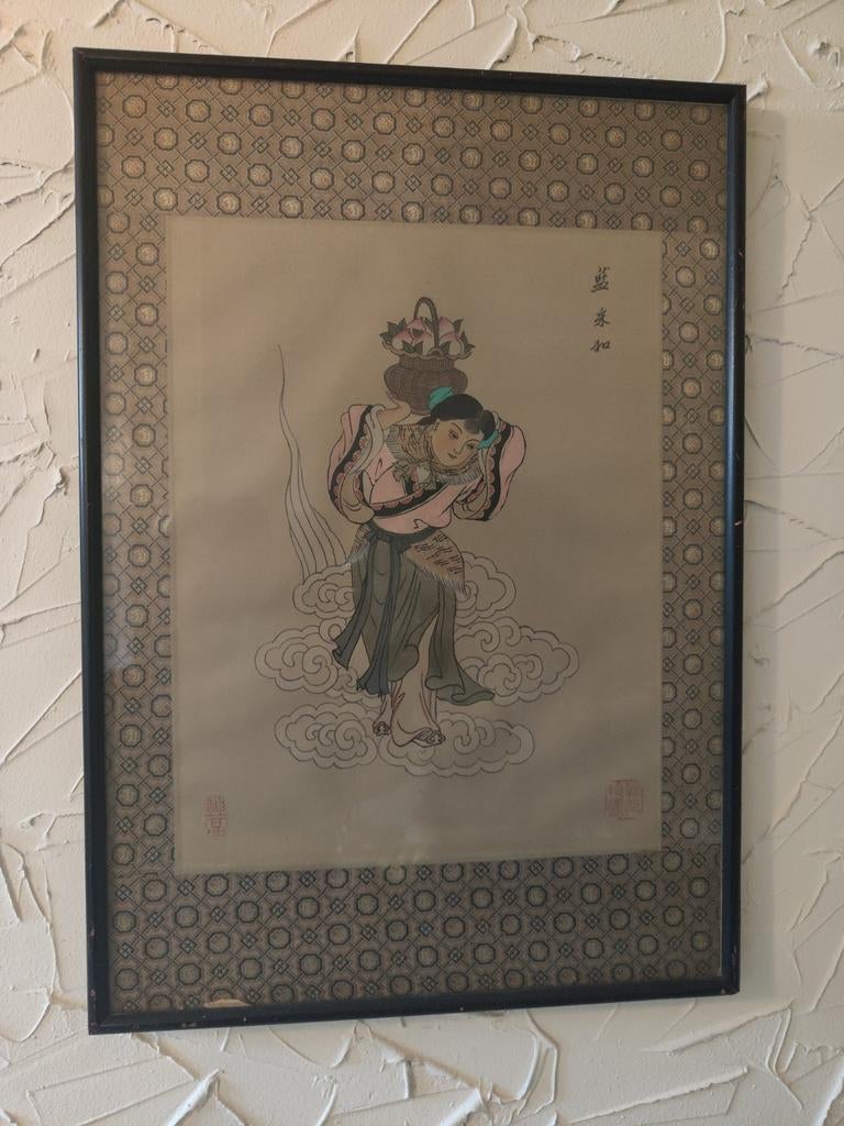 Ancienne peinture chinoise sur soie, Ophalen of Verzenden