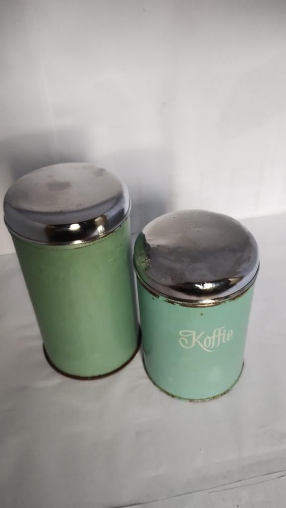 Brabantia groen beschuitbus koffie bus, Verzamelen, Blikken, Ophalen of Verzenden, Beschuit