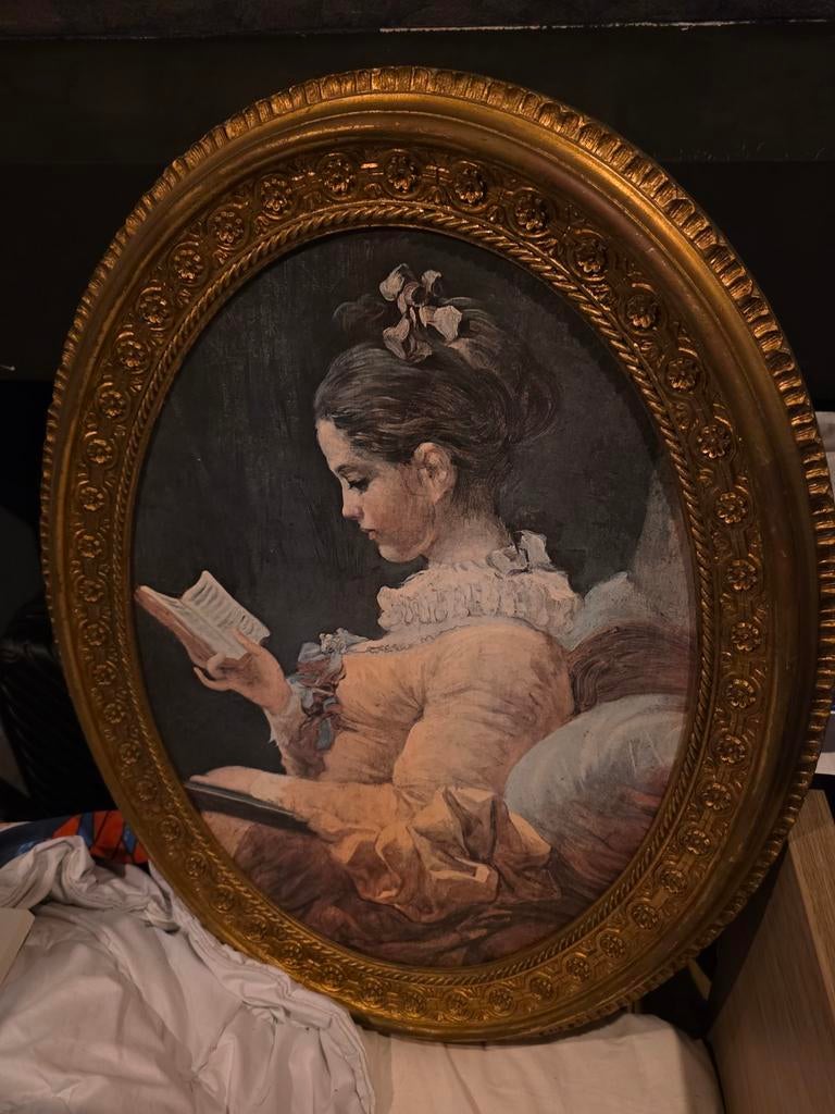 Schilderij op doek la liseuse kunstwerk 1770, Antiquités & Art, Enlèvement