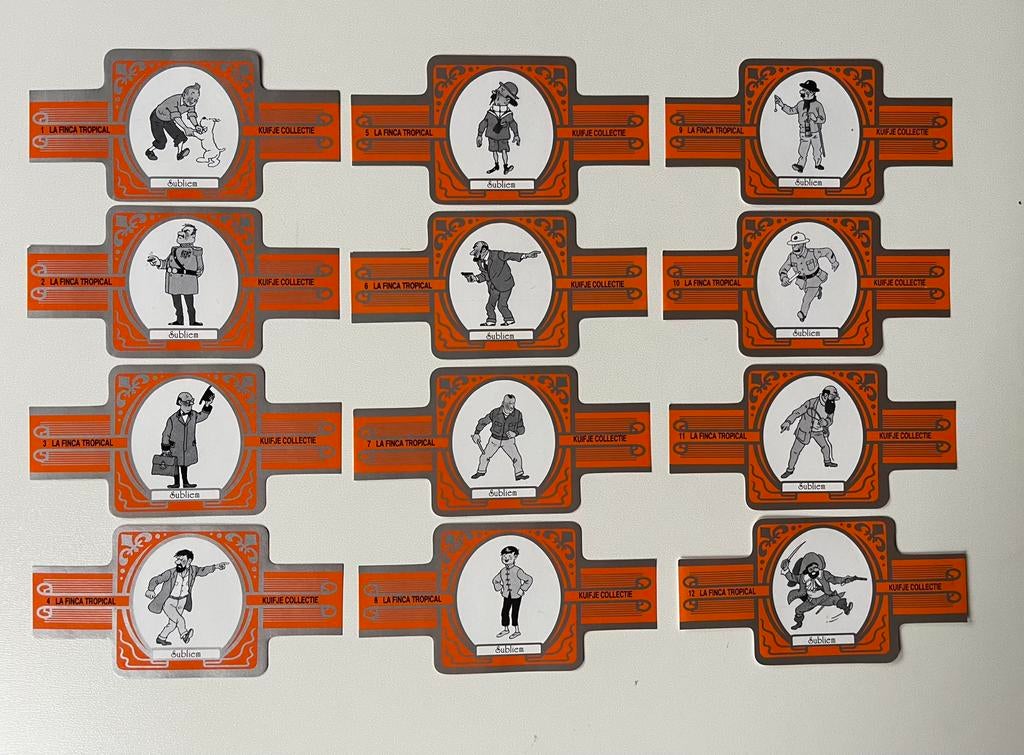 Kuifje tintin sigarenbanden compleet set, Ophalen of Verzenden, Kuifje