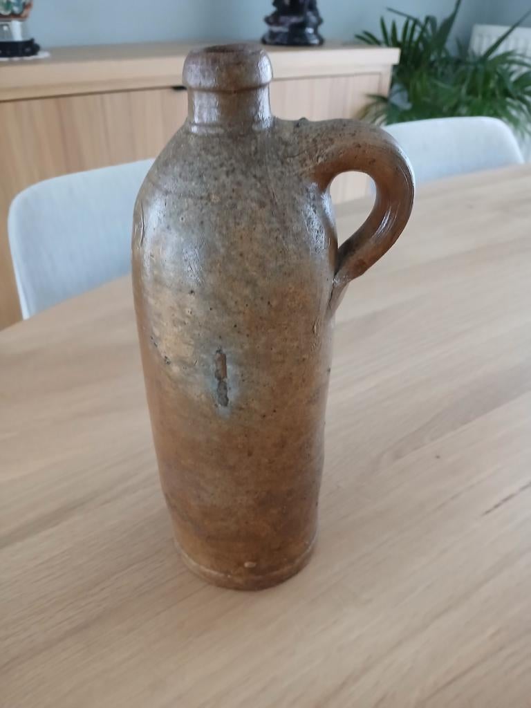 Oude jenever kruik 1liter. Hand gemaakt ., Antiek en Kunst, Ophalen