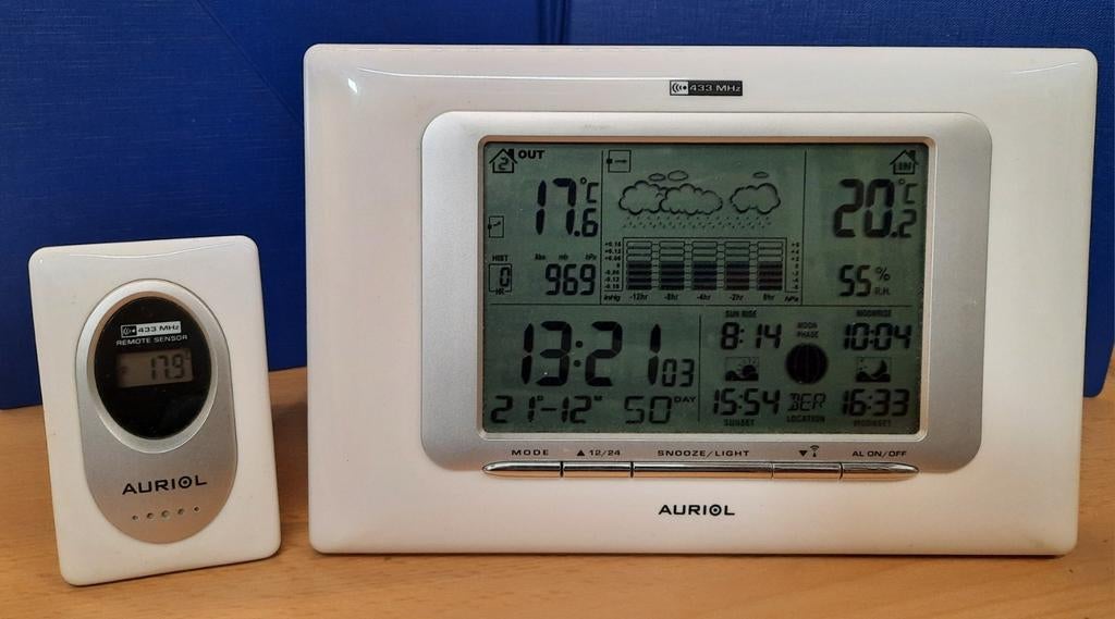 Station météo Auriol radioguidée Z29536, TV, Hi-fi & Vidéo, Stations météorologiques & Baromètres, Station météo, Enlèvement ou Envoi