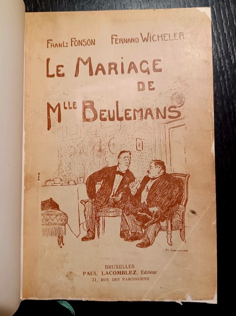 Fonson / Wicheler, Le Mariage de Mlle Beulemans (E.O. 1910), Ophalen of Verzenden, Frantz Fonson