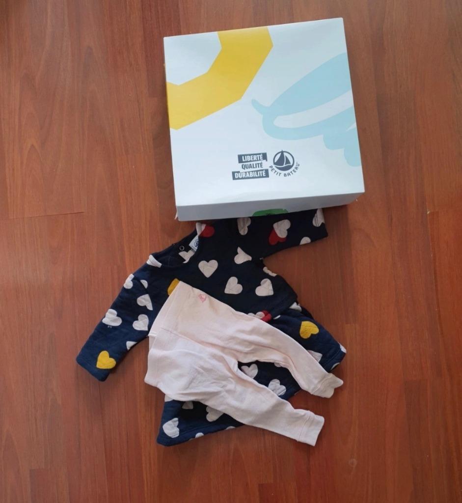 Robe / ensemble bebe fille 3 mois, 60 cm Petit Bateau, Enlèvement, Comme neuf, Fille, Ensemble