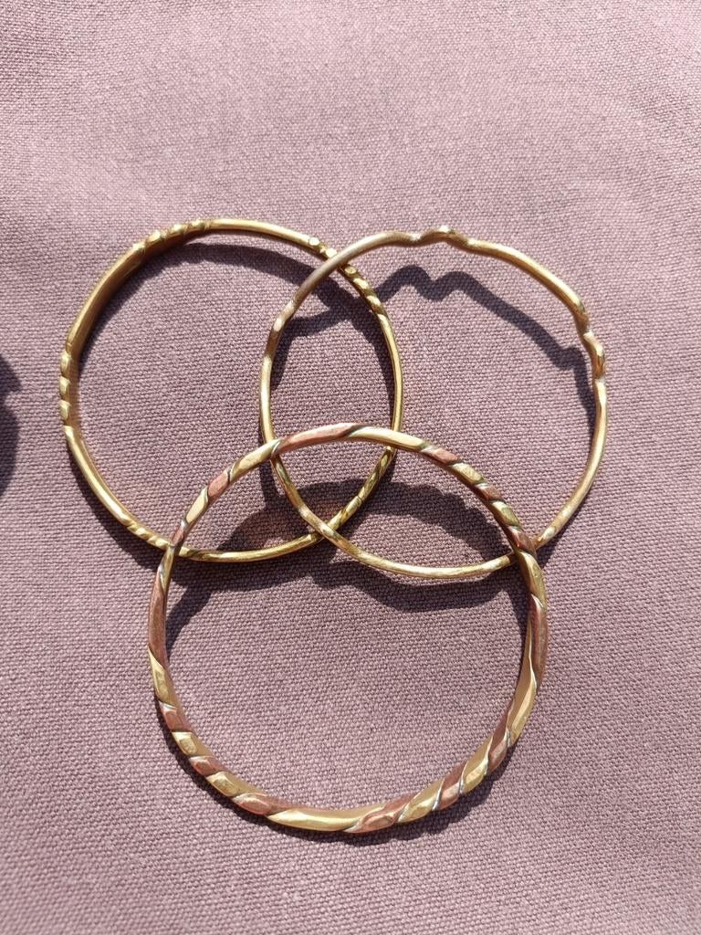 Lot de 3 bracelets en cuivre tressé, Enlèvement ou Envoi