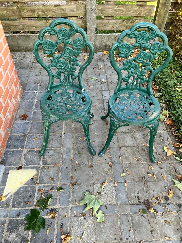 Gietijzeren tuinstoelen, Ophalen, Gebruikt