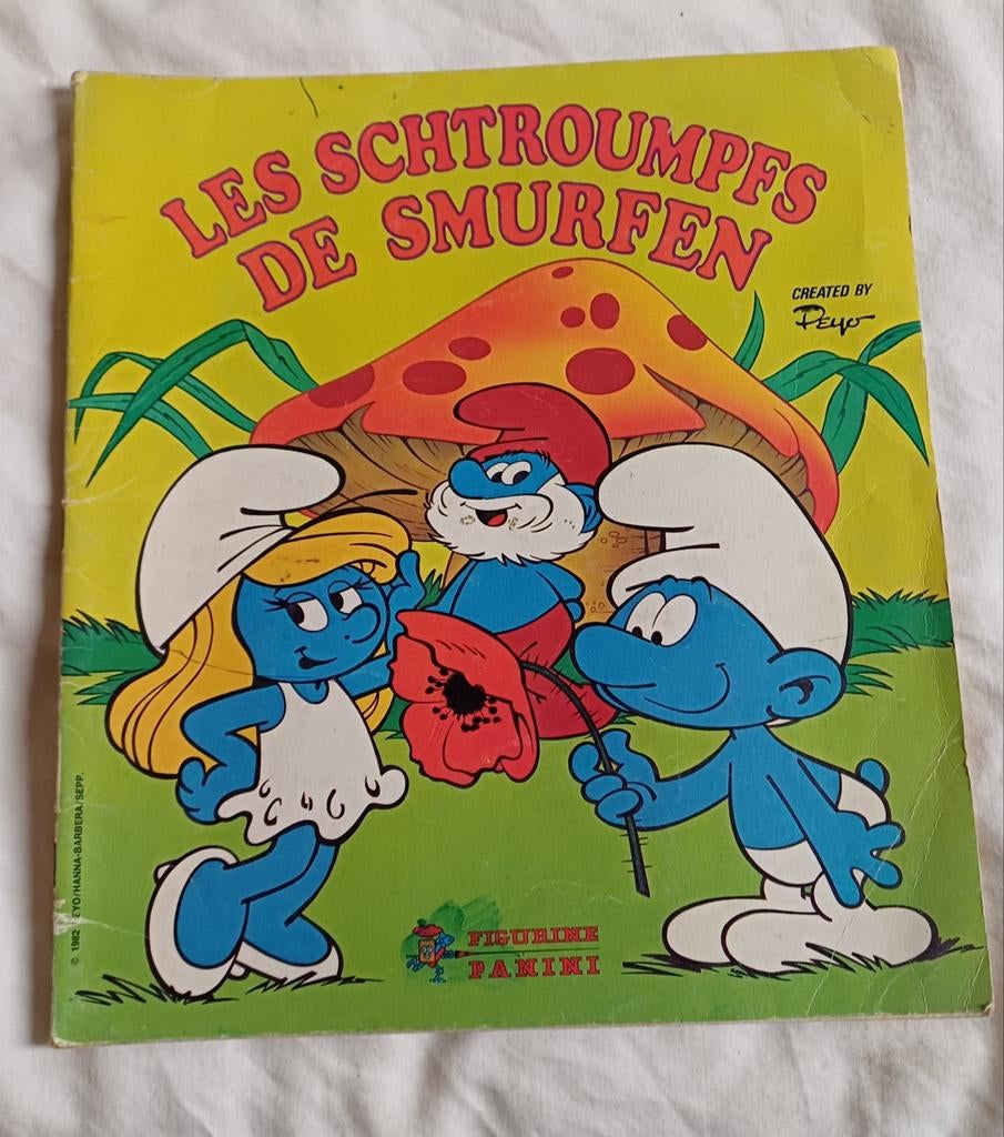 1982 panini stickerboek smurfen Payo, Verzamelen, Ophalen of Verzenden, Zo goed als nieuw