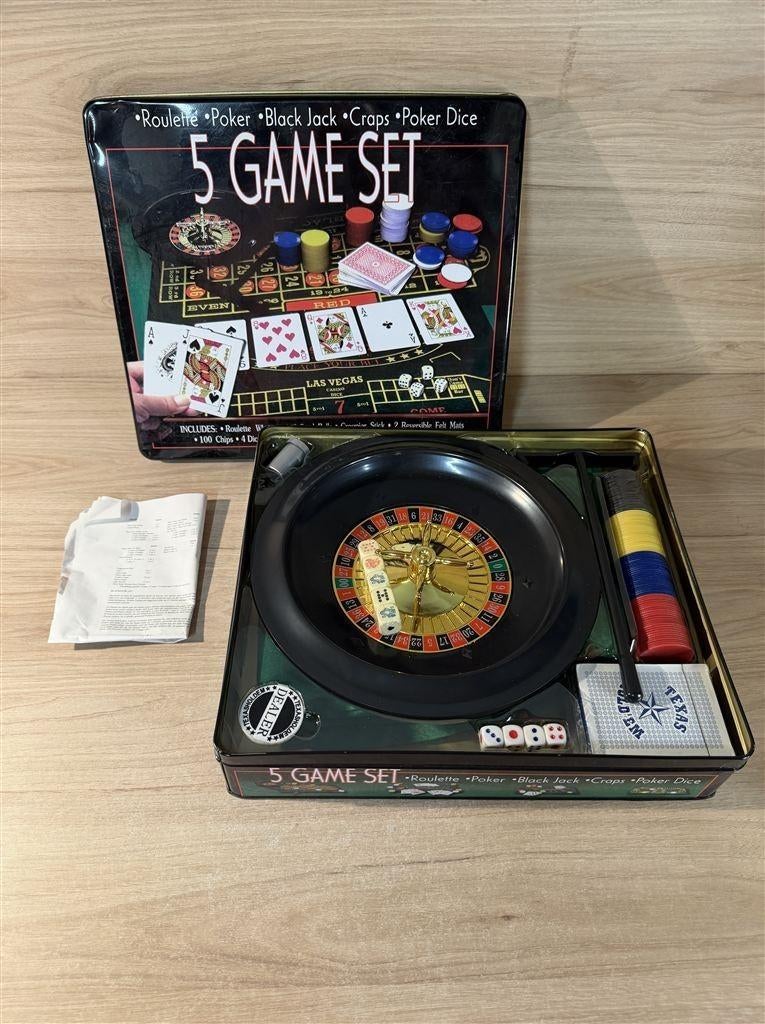 5 Game set - poker Roulette - s6153, Verzenden, Zo goed als nieuw