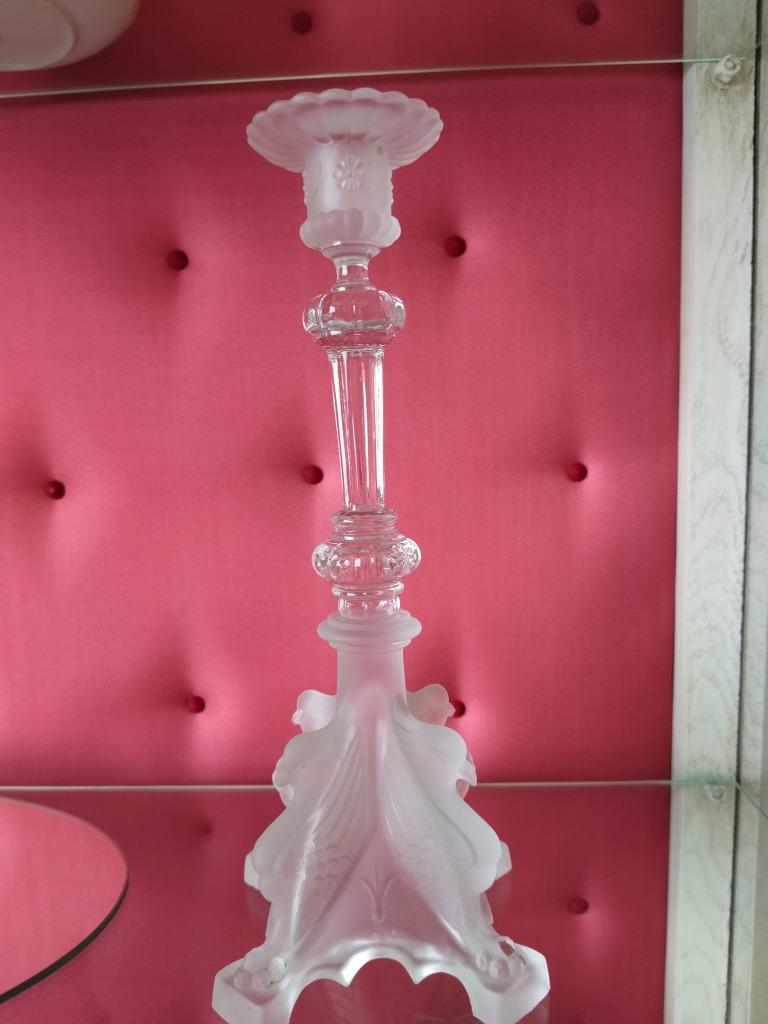 Kristallen Val St Lambert kandelaar, Antiek en Kunst, Ophalen, Kristal