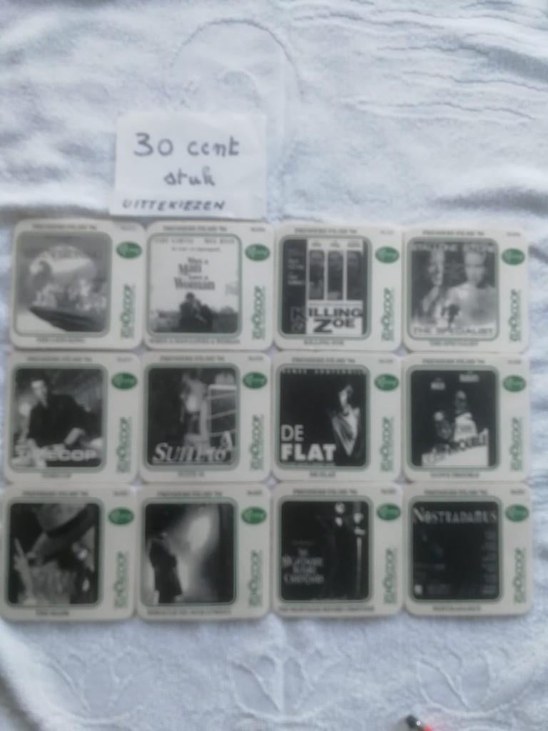 Reeks bierviltjes Romy Pils première films genummerd 13-24, Verzamelen, Ophalen of Verzenden, Viltje(s)