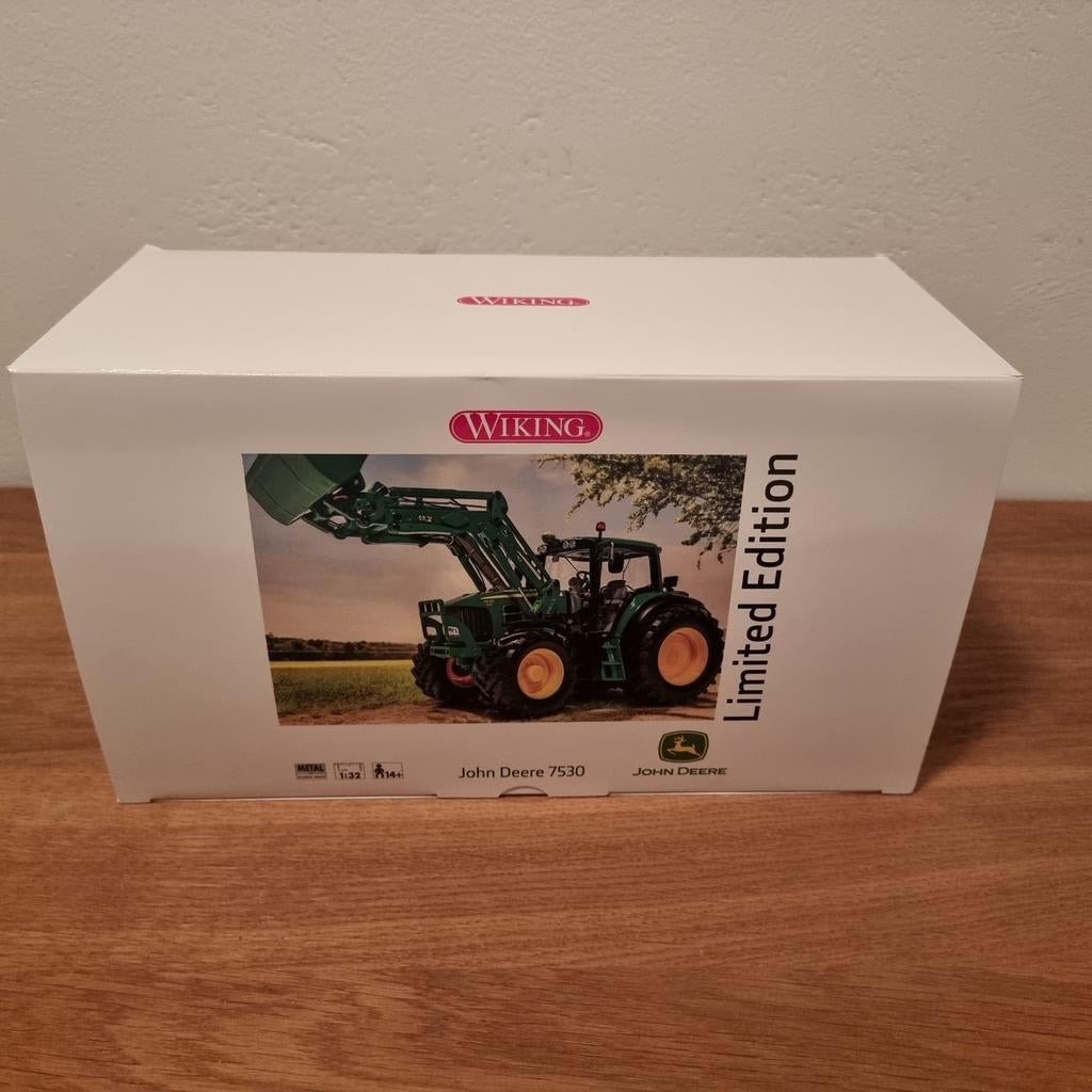John Deere 7530 avec chargeur frontal - Wiking, Hobby & Loisirs créatifs, Voitures miniatures | 1:32, Enlèvement ou Envoi, Neuf