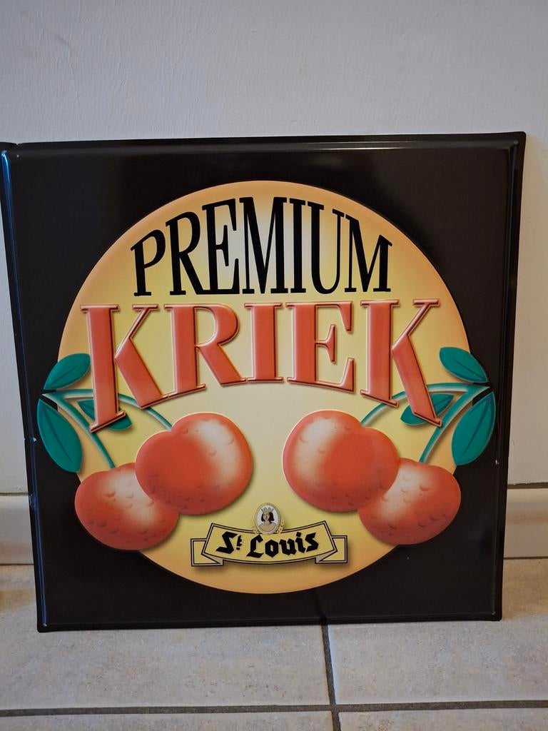 Metalen reclamebord St Louis Kriek, Enlèvement, Neuf, Panneau publicitaire