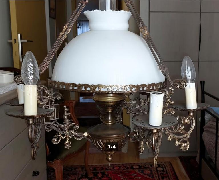 Bronzen luster in zeer goede staat, Antiek en Kunst, Ophalen, Brons