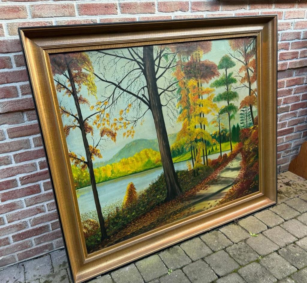 Grand tableau xxl signe vintage 1972, Antiquités & Art, Enlèvement