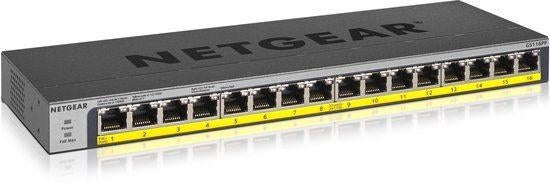 Switch Netgear GS116PP - 16 Ports Gigabit - PoE+ (183W), Enlèvement ou Envoi, Comme neuf