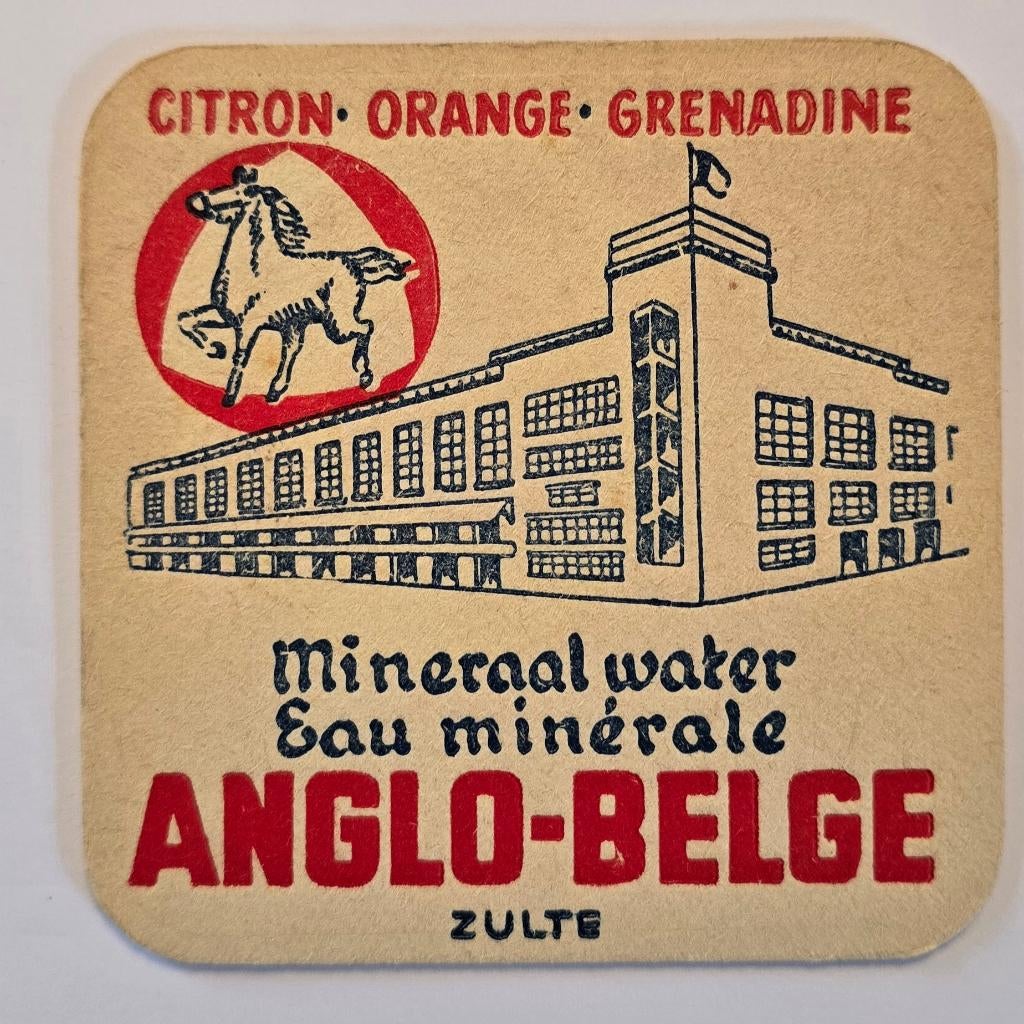 Anglo Belge sous-bock bierviltje bierdeckel coaster, Collections, Marques de bière, Utilisé, Sous-bock, Enlèvement ou Envoi