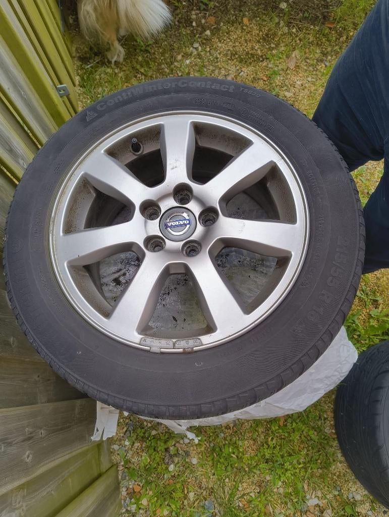 Jantes Volvo 16'' (4x) avec pneus hiver 215/55 R 16, 16 pouces, Véhicule de tourisme, Enlèvement, Utilisé