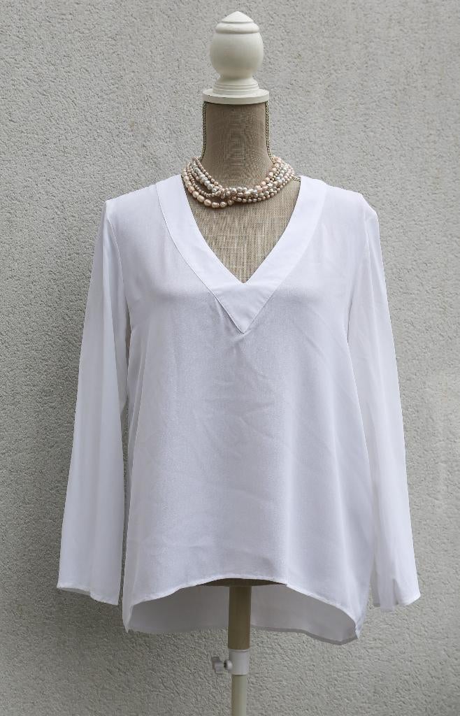Mooie witte Zara L-blouse, Maat 38/40 (M), Wit, Ophalen of Verzenden, Zo goed als nieuw