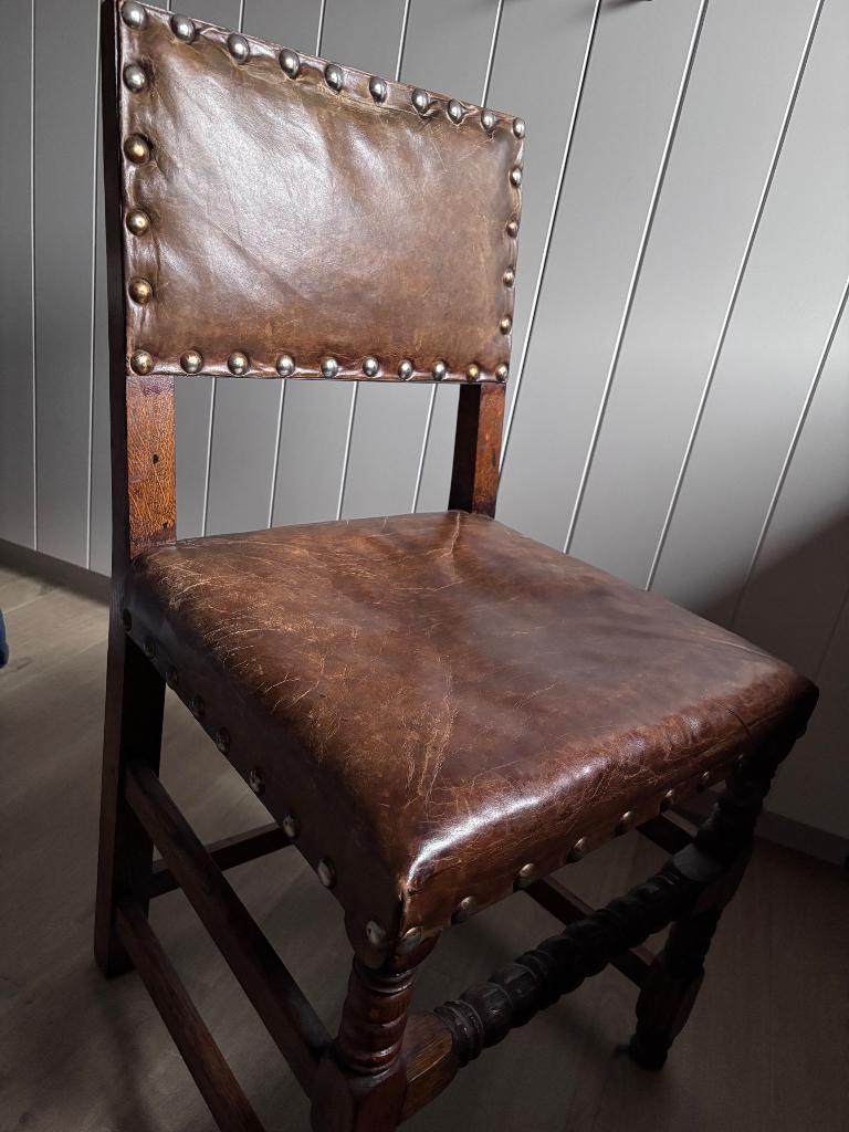 Eiken eettafel en 6 stoelen, Antiek en Kunst, Ophalen