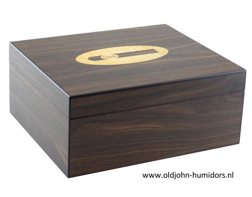 BOOKWILL MERK HUMIDOR WALNOOT M DELUXE MET CIGAR LOGO   h37, Verzenden, Nieuw