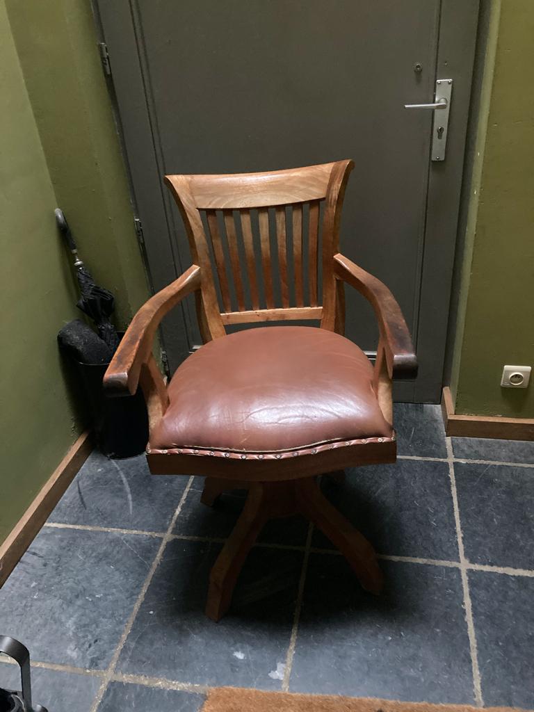 chaise de bureau en Teck, Enlèvement, Utilisé, Brun, Chaise de bureau