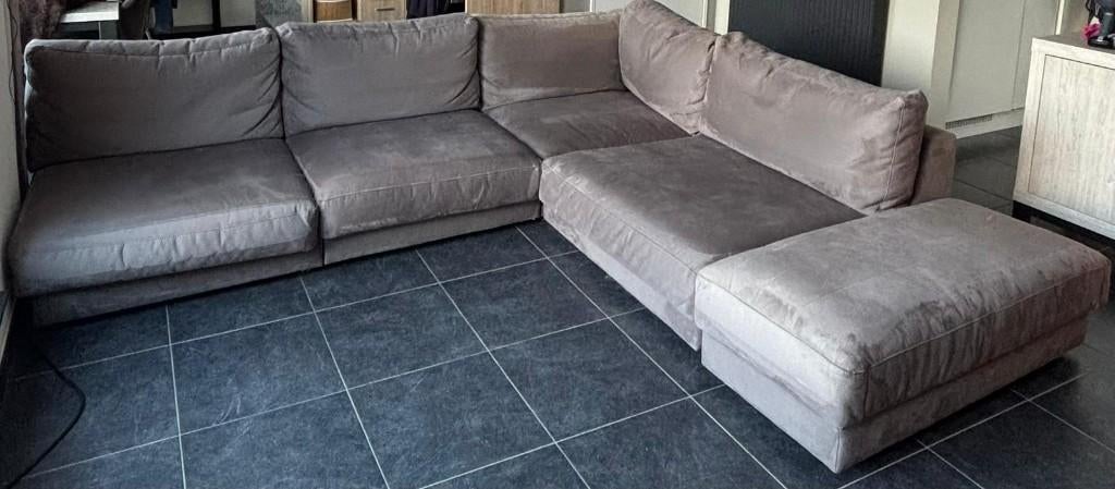 XL hoekzetel Gero Meubelen, Huis en Inrichting, Ophalen, Gebruikt, Stof, Antraciet kleur, strakke uitstraling, heel comfortabel