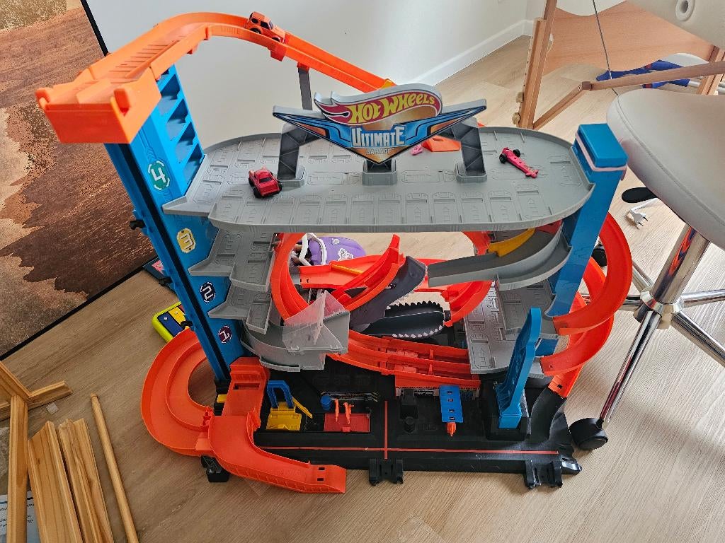 Hot Wheels super grand garage Shark, Ophalen, Gebruikt, Racebaan, Hot Wheels