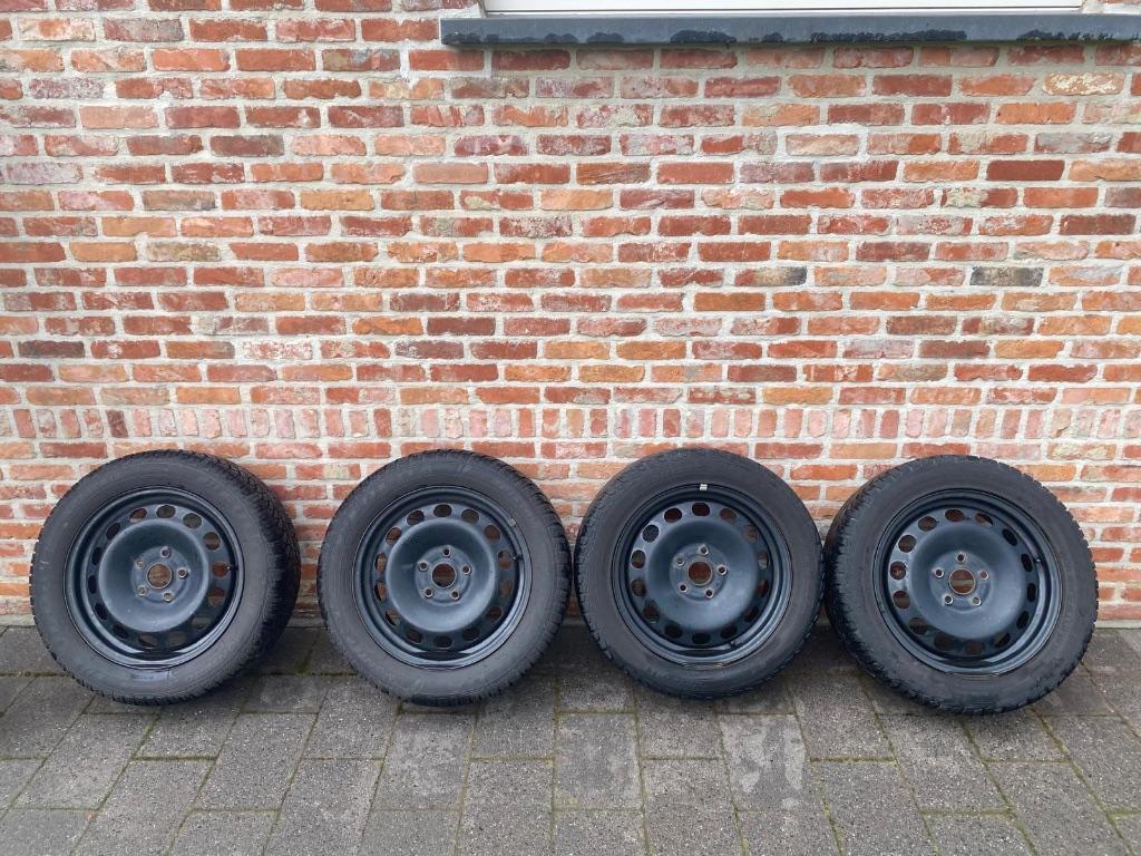 Winterbanden op stalen velg, Ophalen, Gebruikt, 16 inch, Banden en Velgen
