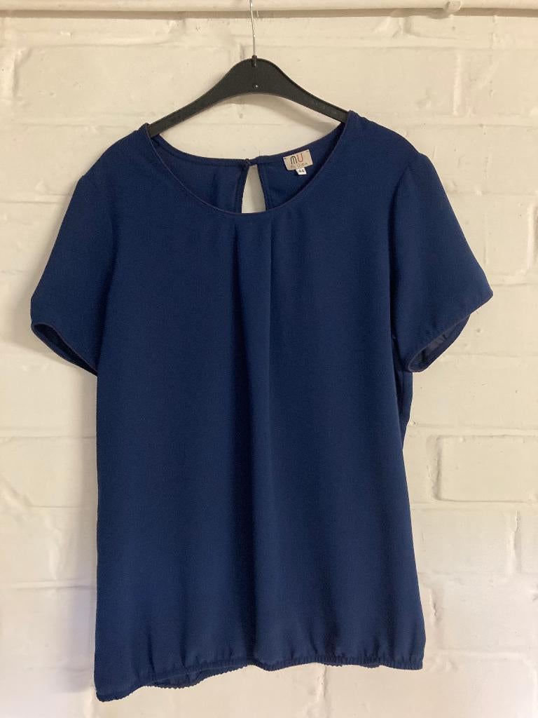 Donkerblauwe zomerbloes, Mi Vida, 44 onderaan elastiek, Taille 42/44 (L), Enlèvement ou Envoi, Mi Vida, Comme neuf