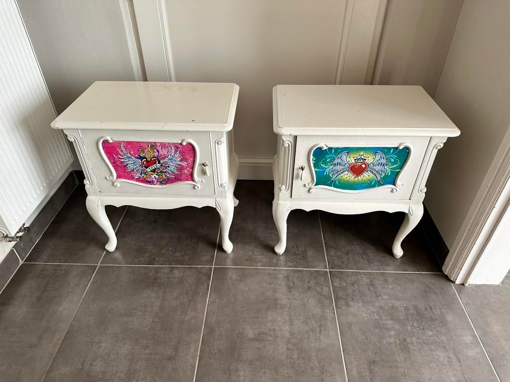 Belles tables de chevet vintage - prix par pièce, 45 à 65 cm, Comme neuf, Enlèvement, 55 à 70 cm