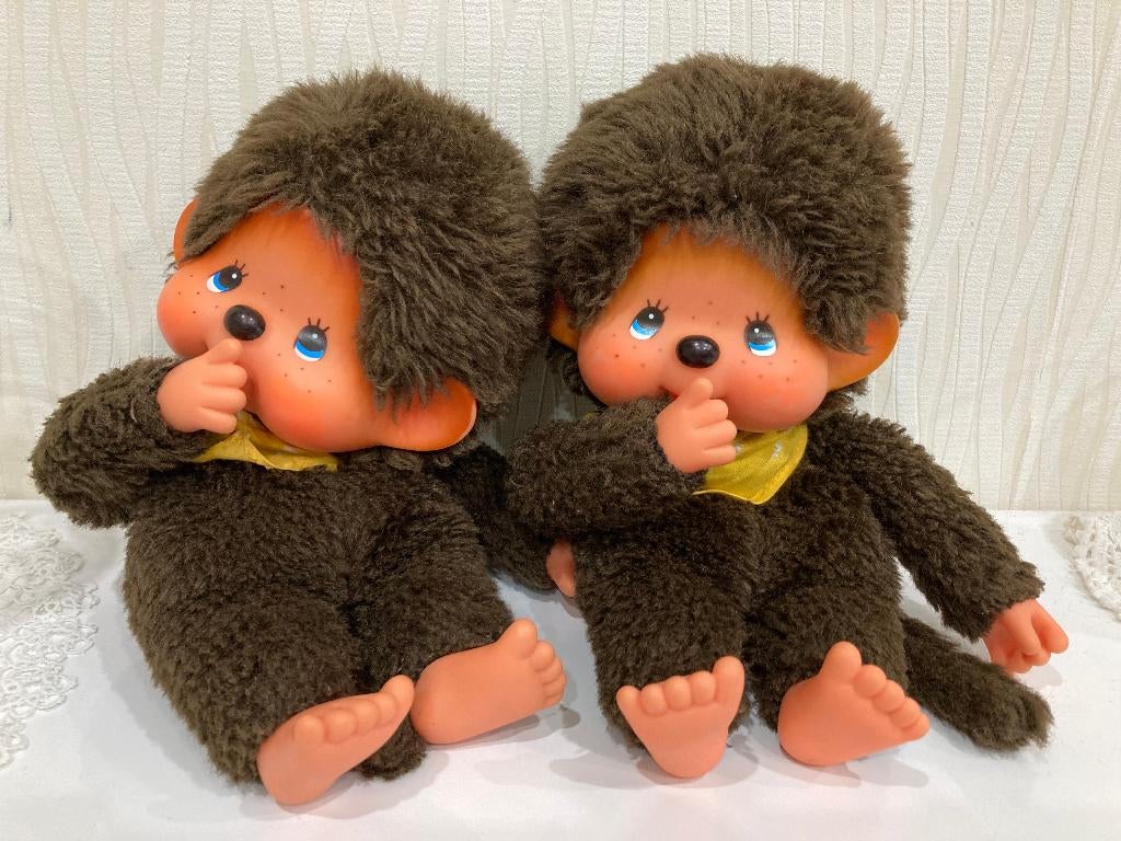vintage: 2 originele MONCHHICHI aapjes SEKIGUCHI uit 1974, Verzamelen, Ophalen of Verzenden, Gebruikt, Pop