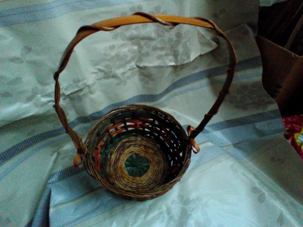 rieten mand decoratie bloemen kerstmis communie huwelijk, Ophalen of Verzenden, Zo goed als nieuw