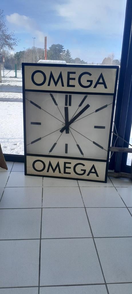 Horloge Omega, grande horloge publicitaire, Antiquités & Art, Enlèvement