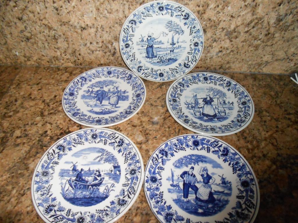 5 wandsierborden blauwe Delft =15 euro, Antiek en Kunst, Ophalen