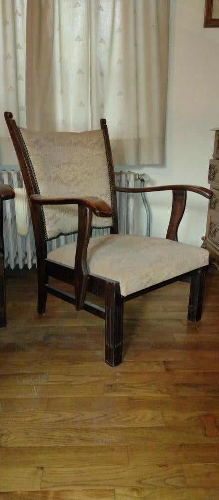 Deens design. 2Vintage eiken zeteltjes.Jaren 30? Farstrup M., Huis en Inrichting, Fauteuils, Ophalen