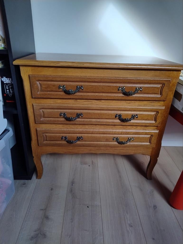 Eiken kastje (3 lades) antiek, Huis en Inrichting, Ophalen