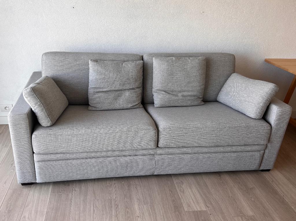 Design slaapbank - grijs / nieuw!, Huis en Inrichting, Ophalen, Overige maten, 200 cm, Grijs