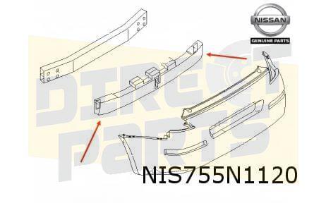 Nissan 350Z absorber op achterbumperbalk (te spuiten) Origin, Auto-onderdelen, -, Verzenden, -, Nieuw