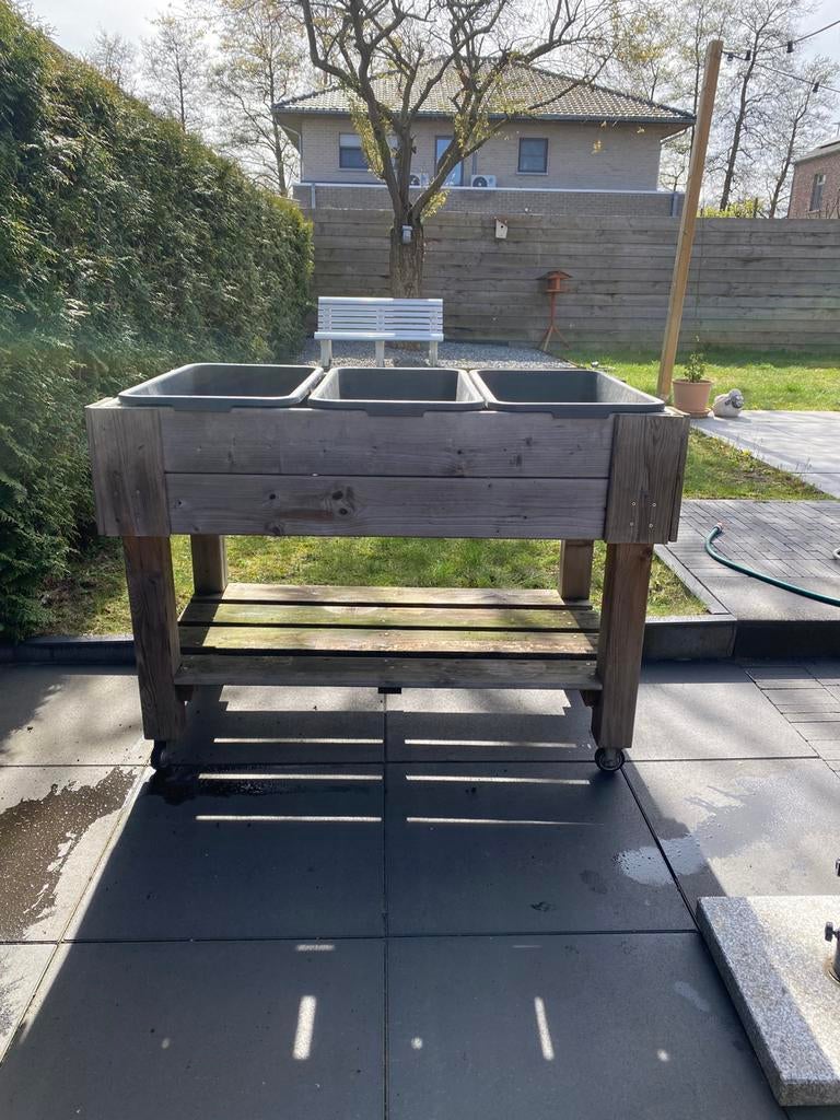 Kruidenbak op wielen., Tuin en Terras, Tuinmeubel-accessoires, Ophalen, Gebruikt