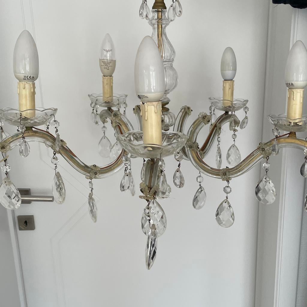 Vintage luchter, Ophalen, Gebruikt, Glas