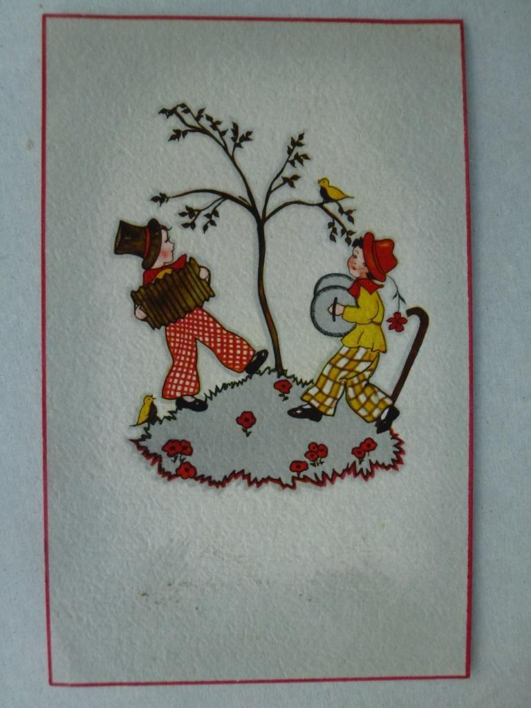 vieille carte postale enfants musique, Collections, Enlèvement ou Envoi, Affranchie, Enfants
