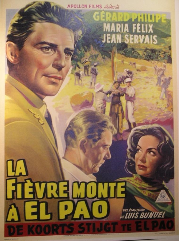 AFFICHE CINEMA PLASTIFIEE"LA FIEVRE MONTE A EL PAO", Enlèvement ou Envoi, Rectangulaire vertical, Utilisé, Cinéma et TV